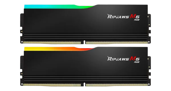 G.SKILL Ripjaws M5 RGB Series (Intel XMP 3.0) DDR5 RAM 32GB (2x16GB) 6000MT/s CL36-48-48-96 1.25V Desktop Computer Memory UDIMM - Matte Black (F5-6000J3648D16GX2-RM5RK) G.SKILL Ripjaws M5 RGB Series (Intel XMP 3.0) DDR5 RAM 32GB (2x16GB) 6000MT/s CL36-48-48-96 1.25V Desktop Computer Memory UDIMM - Matte Black (F5-6000J3648D16GX2-RM5RK)